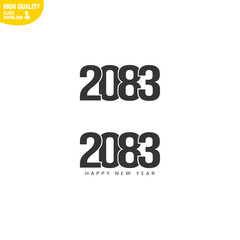 Creative Happy New Year 2083 Logo Design