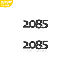 Creative Happy New Year 2085 Logo Design