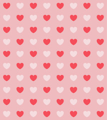 Vector seamless pattern with pink and red hearts, Valentine day texture 2
