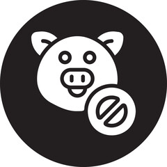 no pig glyph icon