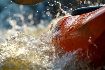 Extreme kayaking, rushing, water, spring