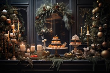 Fototapeta na wymiar Captivating festive setup with combined Christmas and New Year's