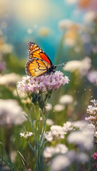 Fototapeta premium AI Generative image of a spring meadow