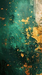 Grunge Background Texture in the Style Emerald Green and Gold - Amazing Grunge Wallpaper created with Generative AI Technology