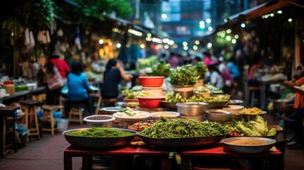 Exploring bustling street markets filled with local flavors - obrazy, fototapety, plakaty