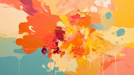 A painting with lots of different colors on it