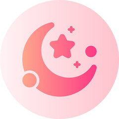 crescent moon gradient icon