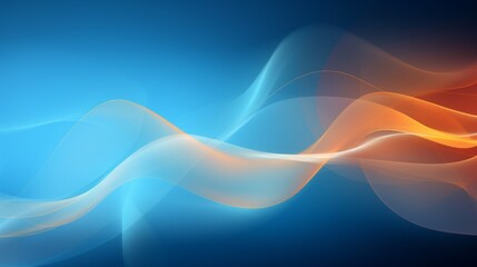Blue and orange abstract background with waves