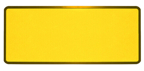 Plaque d’immatriculation tuning en aluminium jaune bordure dorée  - obrazy, fototapety, plakaty