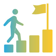 Business icon on flat gradient style