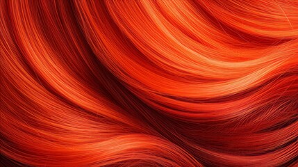Isolated red hair strands with vibrant highlights