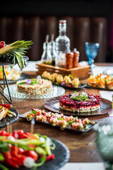 appetizers on the wedding table