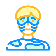 painting mask face color icon vector. painting mask face sign. isolated symbol illustration