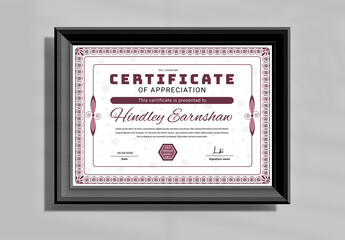 Modern Certificate Template Layout With Border