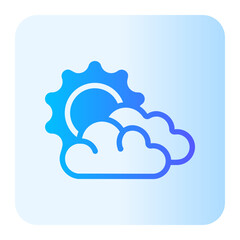 clouds and sun gradient icon