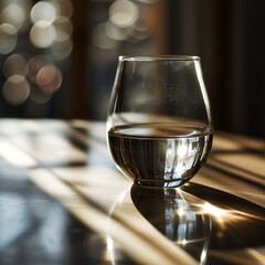 A glass on a table