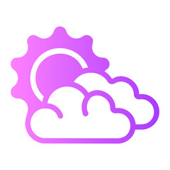 clouds and sun gradient icon