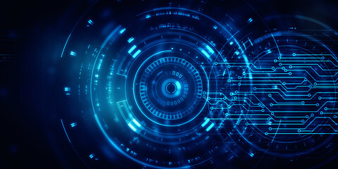 2d illustration Abstract futuristic electronic circuit technology background
