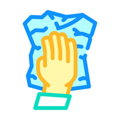 cleaning with paper towel color icon vector. cleaning with paper towel sign. isolated symbol illustration