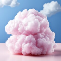 Fototapeta premium A heart shaped cloud floating in a pink sky, valentines day Banner, Happy Valentines day 