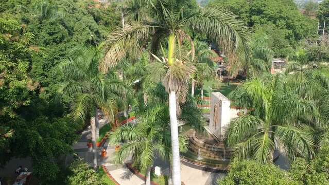 landscape with palm trees at alun alun nganjuk east java Indonesia
