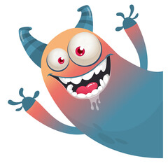 Funny cartoon monster design. Monster character illustration