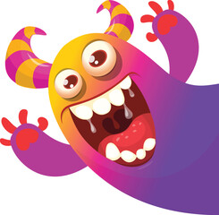 Funny cartoon monster design. Monster character illustration