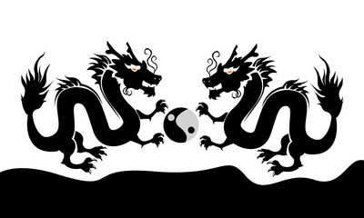 black and white dragon