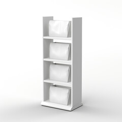 White 3d product display stand on white background