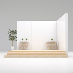 Clean and Elegant Expo Booth 3D Mockup