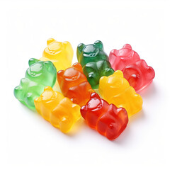 Colorful Gummy Bears Clipart, vector, presented on a clean white background.