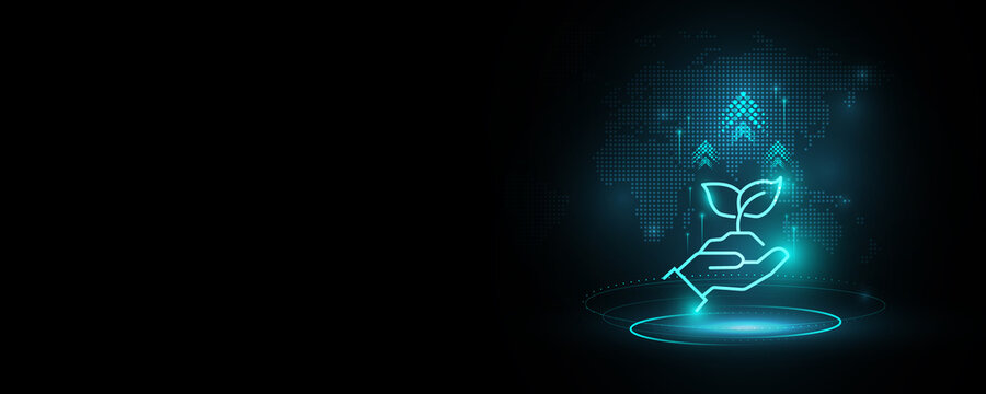 Background image of technology concept, growth in investment related to finance, stock market