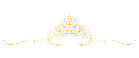 golden crown line art style.