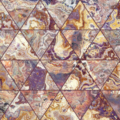 Fototapeta na wymiar Abstract Marble mosaic tiles texture. Triangles mosaic tiles. Fractal digital Art Background. High Resolution. Can be used for background or wallpaper