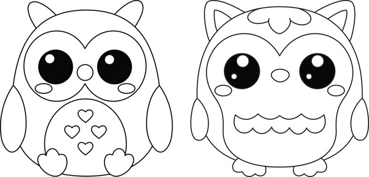 Cute Owls Squishmallow Coloring Page