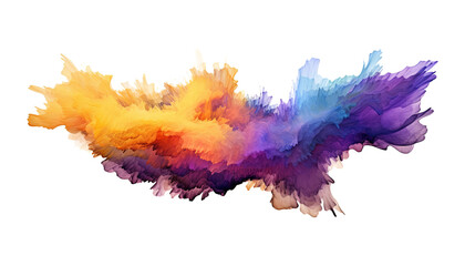 abstract watercolor splash isolated on transparent background cutout