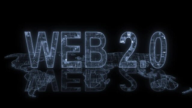 3d web 2.0 text technology earth map animation