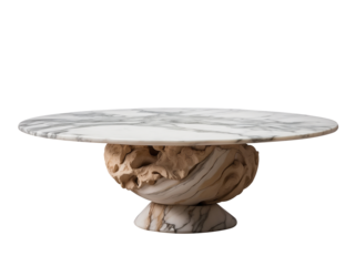 Antique round marble dining table