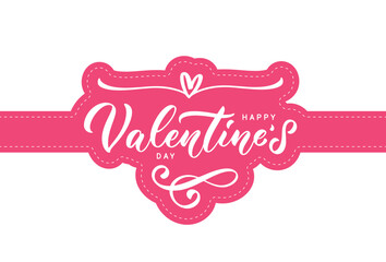 Happy Valentine's Day hand lettering. Holiday text for card design