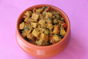 Suran ki sabzi or Jimikand masala curry, Elephant Foot Yam or Ole stir fry, Indian style