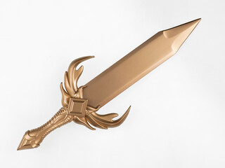 golden king sword isolated on white background