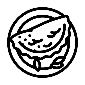 recommend clip art: calzone pizza italian cuisine line icon vector. calzone pizza italian cuisine sign. isolated contour symbol black illustration