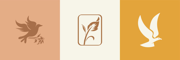 Vector illustration in simple hand drawn and linocut style - natural print, poster or logo design © Stud