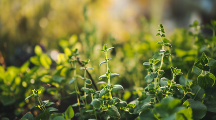 Watering garden, refreshing, active, green, droplets.