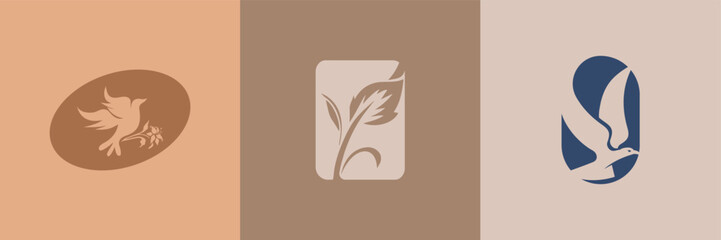 Vector illustration in simple hand drawn and linocut style - natural print, poster or logo design