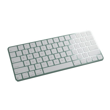 Creative minimal design idea. 3D illustration, 3D rendering close-up of keyboard wireless Cut away isolated on a white background mockup 3d render, 3d illustration.