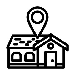 home map location line icon vector. home map location sign. isolated contour symbol black illustration