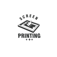 Obraz premium screen printing silkscreen vintage monochrome logo design vector illustration