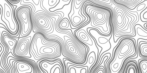 Topographic map background geographic line map with elevation assignments. Modern design with White background with topographic wavy pattern design. Texture Imitation of a geographical map