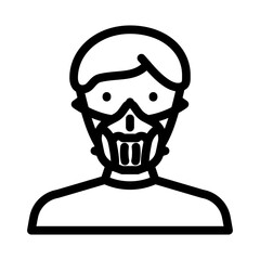 respirator mask face line icon vector. respirator mask face sign. isolated contour symbol black illustration